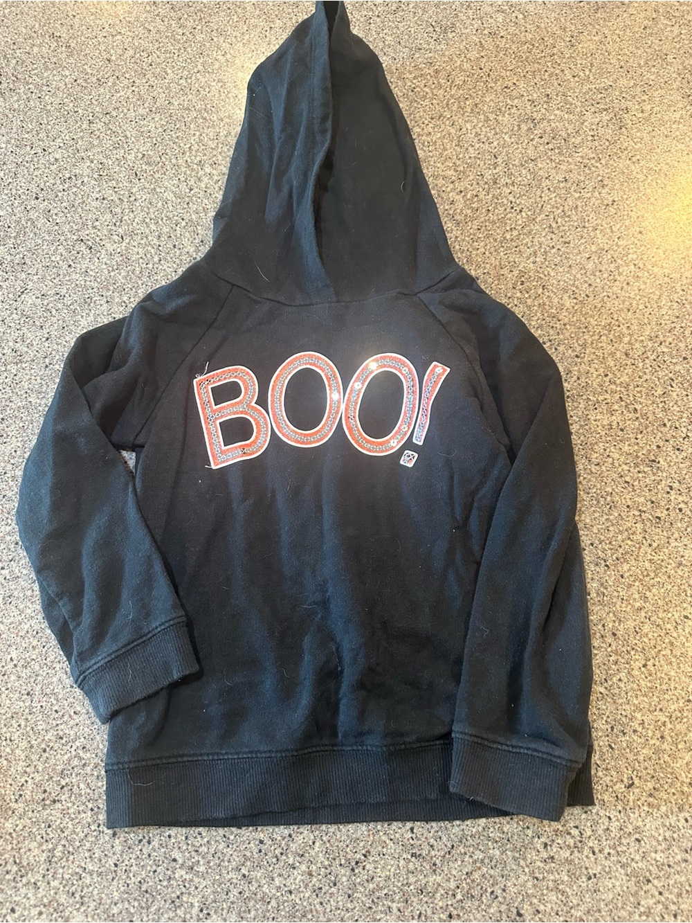 Crazy 8 Black Hoodie with Orange 'BOO!' Graphic